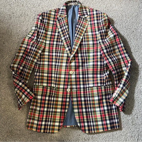 Lauren Ralph Lauren Other - Lauren Ralph Lauren Blazer Mens 36R Madras Plaid Cotton Sport Coat Jacket LRL